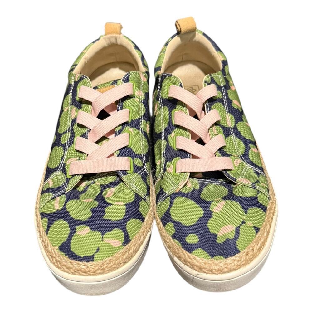 Spenco Malibu Women’s Size 8.5 D Canvas Slip On Orthotic Sneakers Green Pink - Picture 4 of 9